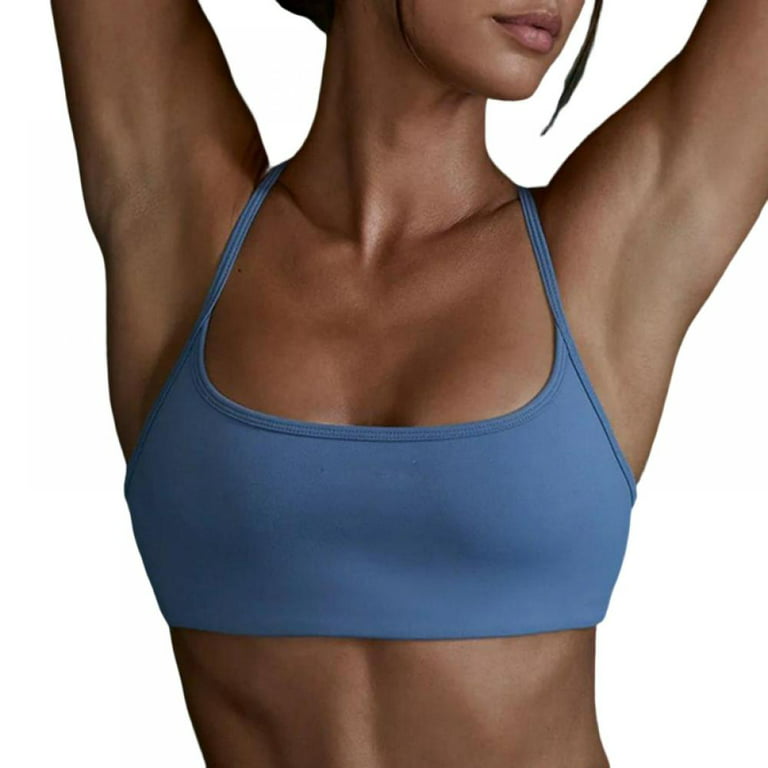 Backless Bra - Strappy Back Light Support Bra with Removable Cups