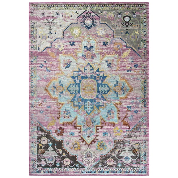 Gatney Rugs Harvard Area Rug PRI109 Blue/Gray Petals Bulbs 8' 10" x 11' 10" Rectangle
