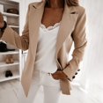 thumbnail image 2 of Women's Business Casual Pocket Work Office Blazer Back Slit Jacket Suit, 2 of 9