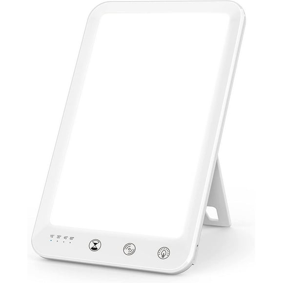 Lampe Solaire Happy Light à Spectre Complet, Sans UV 10000 Lux, Luminosité et Couleurs Réglables, 4 Minuteries, Fonction Mémoire, Support Rotatif, Commande Tactile ---Traffer