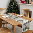 thumbnail image 4 of Christmas Tree Dresser Scarf Farmhouse, Dining Table Decorations for Wedding/Parties, Grey Retro Winter Ball Berry Snowflakes Table Runner 72 Inches Long for Kitchen Dining, 18 x 72 In, 4 of 9