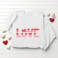 thumbnail image 4 of Womens Valentine's Day Sweatshirt Love Graphic Oversized Crewneck Cute Romantic Gift Top White,Size L, 4 of 6