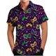 thumbnail image 1 of Mens Casual Botón Arriba Camisas Manga Corta Estampado Carnaval Cuello Cubano Verano Playa Top, 1 of 8