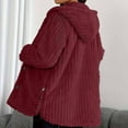 thumbnail image 6 of Stichou Womens Fuzzy Fleece Hoodie Long Sleeve Button down Hooded Jacket Oversized Sherpa Jacket Coat Winter Warm Outwear Red XL, 6 of 8