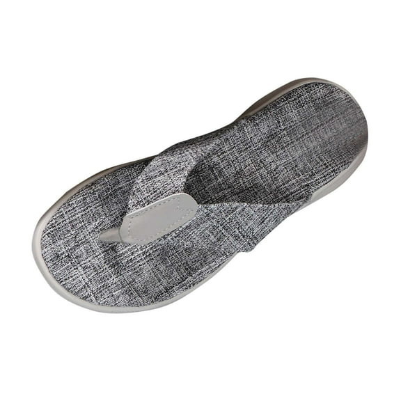 HomeDM Womens Flat Thong Sandals Comfortable Soft Cushion Walking Flip Flops for Summer Casual, Gray Size 8.5