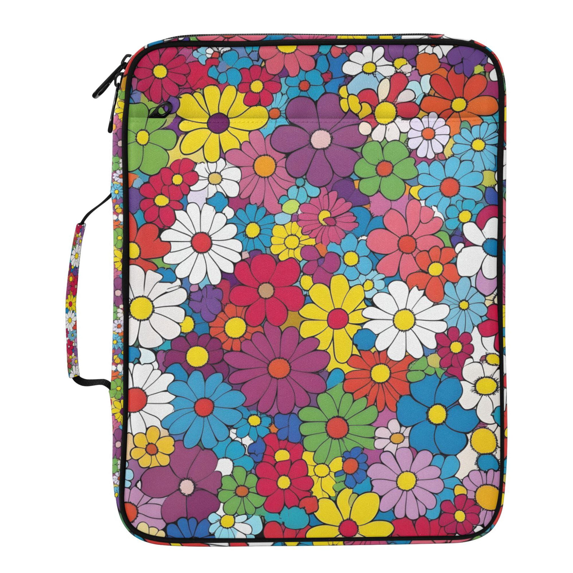 FORMRS Accordion File Folder A4 Size 7-Pocket Expanding Document Organizer Bag with 3 Ring Binder, Whimsical Floral