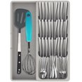thumbnail image 1 of Cutlery Organizer in Drawer Detachable Cutlery Organizer Holder Tray Durable Cutlery Utensil Organizer Sturdy Silverware Organizer Storage Tray for Kitchen Drawer Holding Flatware, 1 of 10