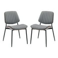 thumbnail image 5 of Tcbosik Upholstered Dining Chairs Set of 2, Faux Leather Armless Chair with Metal Legs for Home Kitchen Bedroom Living Room, Gray, 5 of 10