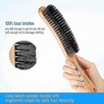 thumbnail image 2 of Lint Remover Brush with Boar Bristle for Suits, Wool, Velvet, Suede, and Pet Hair - Large Wooden Handle, 2 of 2