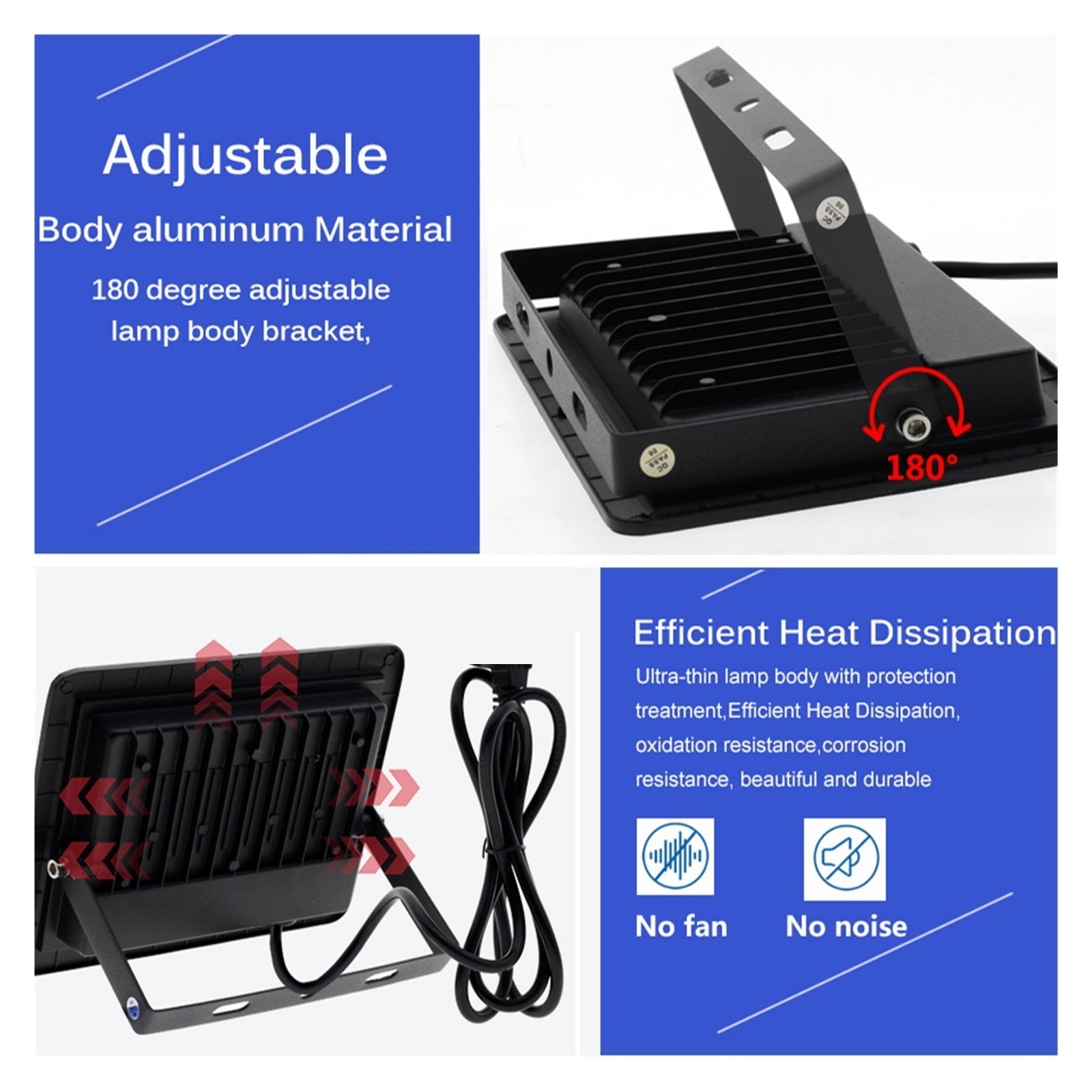 UV Flood Light 50W 100W UV Glue Curing Purple Lamp Ultraviolet LED Lamp LED Black Lights Blacklight Fixtures Glow In The Dark ,Multifunctional Lighting