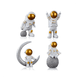 thumbnail image 4 of 4pz Figuras Adornos Astronauta Luna Decorativas Escritorio Belug Blanco, 4 of 5
