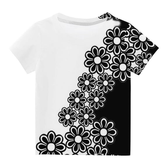Utoimkio Kids Boys Girls Casual Short Sleeve Tops Crewneck T-Shirts Summer Casual Tee Tops for Boys Girls 3-14 Years