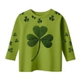 thumbnail image 3 of WOYY Big Girls T Shirt Clover Print 3/4 Sleeve Crew Neck T-Shirt Graphic Tee, Sizes 10-11, 3 of 3