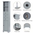 thumbnail image 4 of EUROCO Bathroom Storage Cabinet,Wood Linen Cabinet, Narrow Tall Cabinet Storage Tower with Adjustable Shlef,Door and 3 Drawers,Painted Finish, Grey, 4 of 7