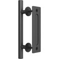 thumbnail image 1 of Heavy Duty 12 Pull and Flush Barn Door Handle Set, Large Rustic Two-Side Design, for Gates Garages Sheds Furniture, Solid Steel Material, Round, Black, 1 of 5