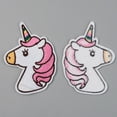 thumbnail image 2 of 5pc Computerized Embroidery Cloth Iron on/Sew on Patches Appliques Costume Accessories Unicorn Hot Pink 86x63x1.5mm, 2 of 3