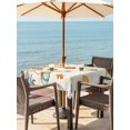 thumbnail image 2 of Outdoor Tablecloth with Umbrella Hole and Zipper, Fall Orange Green Pumpkins Square Table Cloth 60x60 Inch Waterproof Tablecloth, Retro Thanksgiving Maple Leaf Picnic Table Cover for Patio Camping, 2 of 7