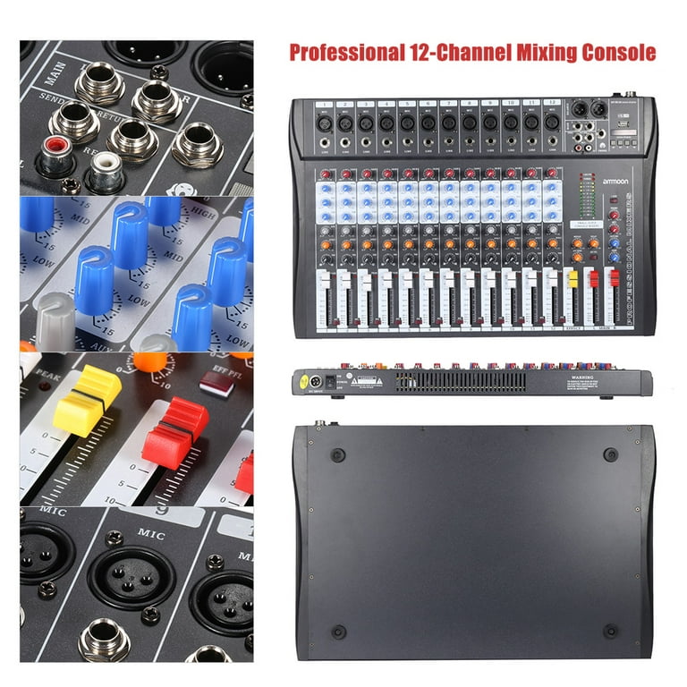 Mixer Analog (MAT-12) 12 Mic-Line inputs Stereo, MP3/Bluetooth, 3 band –  bodymics