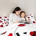 thumbnail image 5 of Homewish Kawaii Ladybird Ladybug Full Size Comforter Sets 3-Piece for Children Teens,Black Red White Bedding Comforter Set,Love Heart Lightweight Bedding Sets,Luxury Bedroom Decor,Reversible, 5 of 8