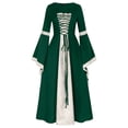 thumbnail image 1 of Huanglei Robe Femme Style Rétro Manches Trompette Longue Robe Vintage Longueur Médiévale Robe Gothique Femme, 1 of 4