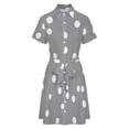 thumbnail image 5 of Simple Gray And White Polka Dots Womens Shirt Dresses Women'S Short Sleeve Dress Turn-Down Collar Dress A Line Casuall Dress Oversize(XS-6XL), 5 of 7