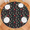 thumbnail image 2 of Dark Christmas Tree and Gift Pattern Round Fitted Tablecloth with Elastic Edge,Dining Table Cover Waterproof,Outdoor Round Tablecloth for Camping,Dining,Indoor and Outdoor, 2 of 7