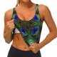 thumbnail image 3 of Fotbe Peacock Feathers Sujetador Deportivo Largo sin Aros para Mujer con Almohadillas y Soporte Medio, Transpirable y Absorbente, Camiseta Tipo Chaleco o Tank Top-X-Large, 3 of 8