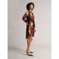 thumbnail image 2 of Zaccai Women's Black Satin Abstract Button Down Dress, 2 of 5