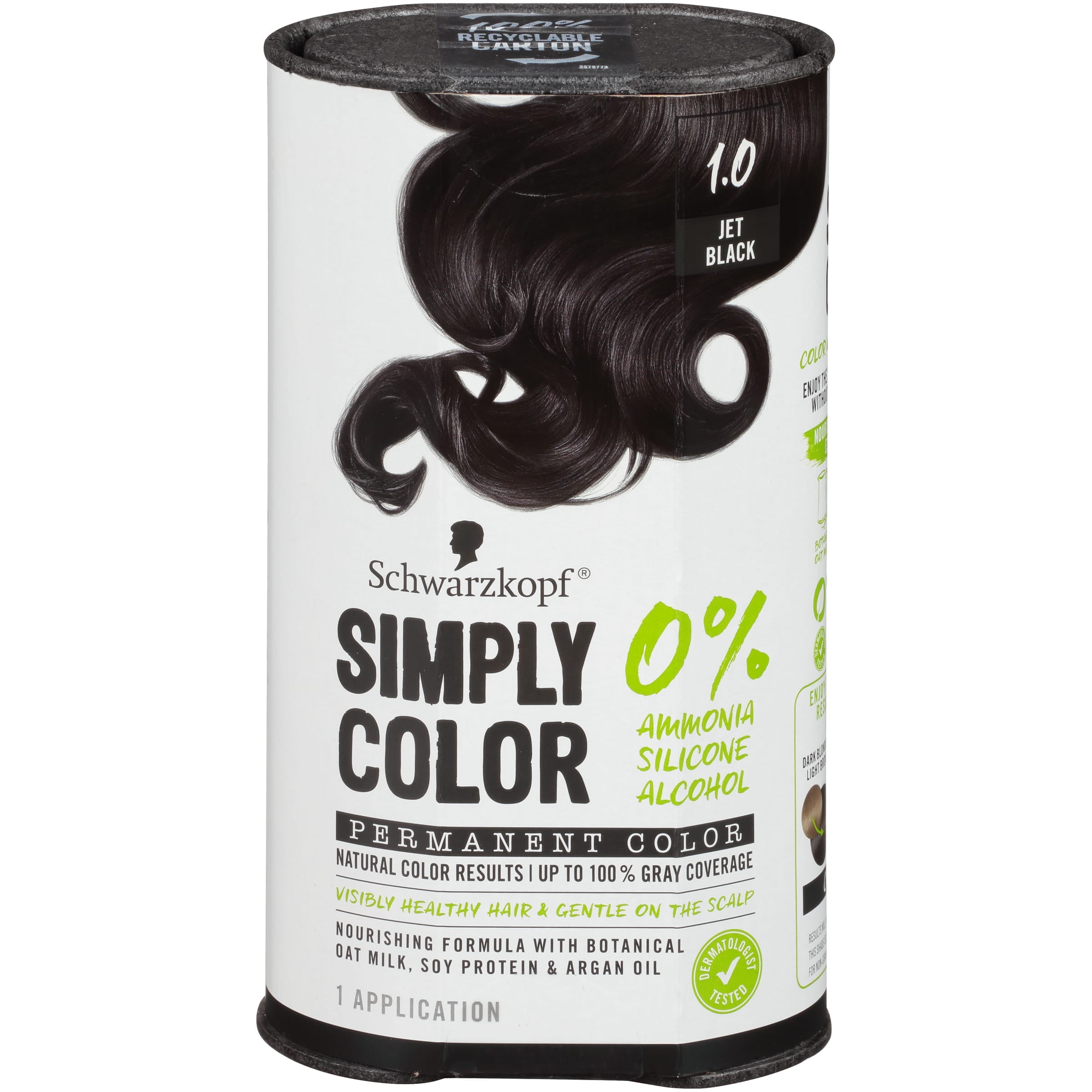 Schwarzkopf Simply Color Permanent Hair Color, 1.0 Jet Black