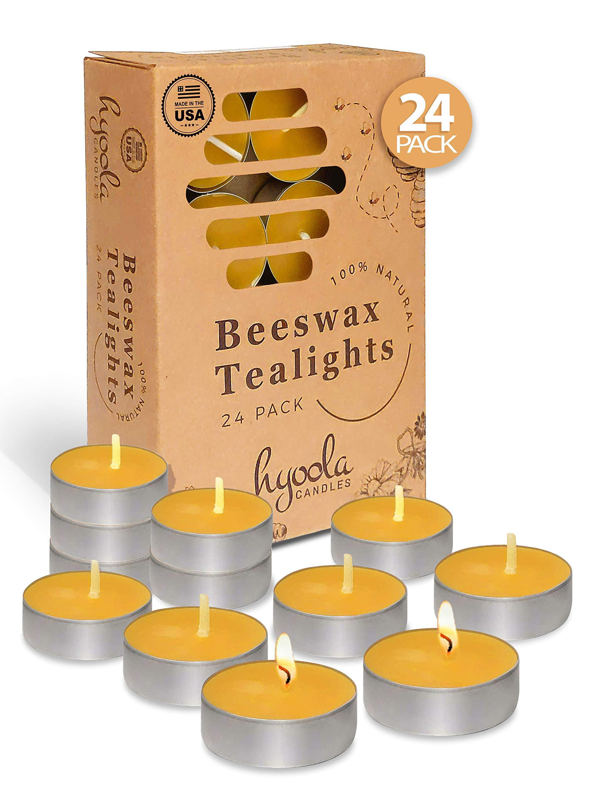 48 pcs 100% Pure Natural Beeswax Tea Light Candles Handmade Free Shipping! 