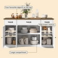 thumbnail image 6 of Storage Buffet Side Cabinet Contemporary Kitchen Coffee Station Wooden Cabinet with Drawers & Cupboards 15.2" D x 55.1" W x 31.9" H Retro, 6 of 9