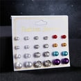 thumbnail image 3 of 12 Pairs Rhinestones Claw Earrings Women Stud Earring Set Ear Clip Pin Set Girls Jewelry Holiday Gift, 3 of 7