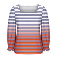 thumbnail image 5 of Womens Long Sleeve Tops 2026 Trendy Gradient Square Neck Pullover Shirts Spring Causal Dressy Loose Fit Tunic Blouse, 5 of 6