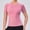 Pink, variant on Vivianyo HD Women's Slim Fit Crew Neck Short Sleeve Workout Top, Quick Dry Athletic Yoga Compression Tee, Women's Army Green, Sizes S-2XL