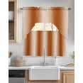 thumbnail image 2 of Burnt Orange Ombre Kitchen Curtains Swag Valance and Tier Curtains Set 24 Inch Length, Modern Abstract Art Rod Pocket Drape Panels Pair Swag Curtains for Bathroom/Cafe/Window, 2 of 6