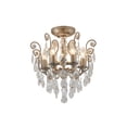 thumbnail image 2 of Living Design 16" Antique Brass Metal Chandelier With Clear Crystals, 2 of 6