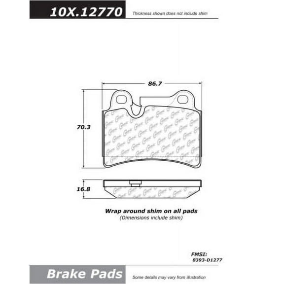 Centric Brake Pad Set, #104-12770