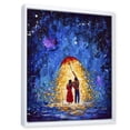 thumbnail image 3 of Designart 'Abstract Couple In Love Walks Under Glowing Umbrella' French Country Framed Canvas Wall Art Print, 3 of 5