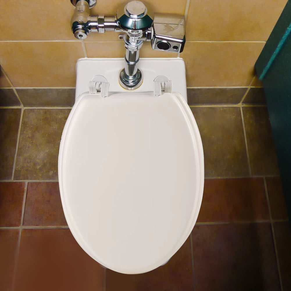 Soft Close Toilet Seat Round with Lid  White, Comfortable, Durable, Sturdy, Stain-Resistant and Easy to Clean,  Standard Toilets