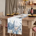 thumbnail image 2 of Table Runners 108 Inches Long Dress Scarves, Blue Eucalyptus Coastal Farmhouse Coffee/Dining/Kitchen Table Runner for Living Room, Beach Starfish Shell Nautical 13x108 Inch, 2 of 9