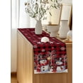 thumbnail image 5 of Table Runner 60 Inches Long for Kitchen Dining, Plaid Snowman, Dresser Scarf Farmhouse, Dining Table Decorations for Wedding/Parties, Christmas Buffalo Red Black Snowflake 13 x 60 In, 5 of 9