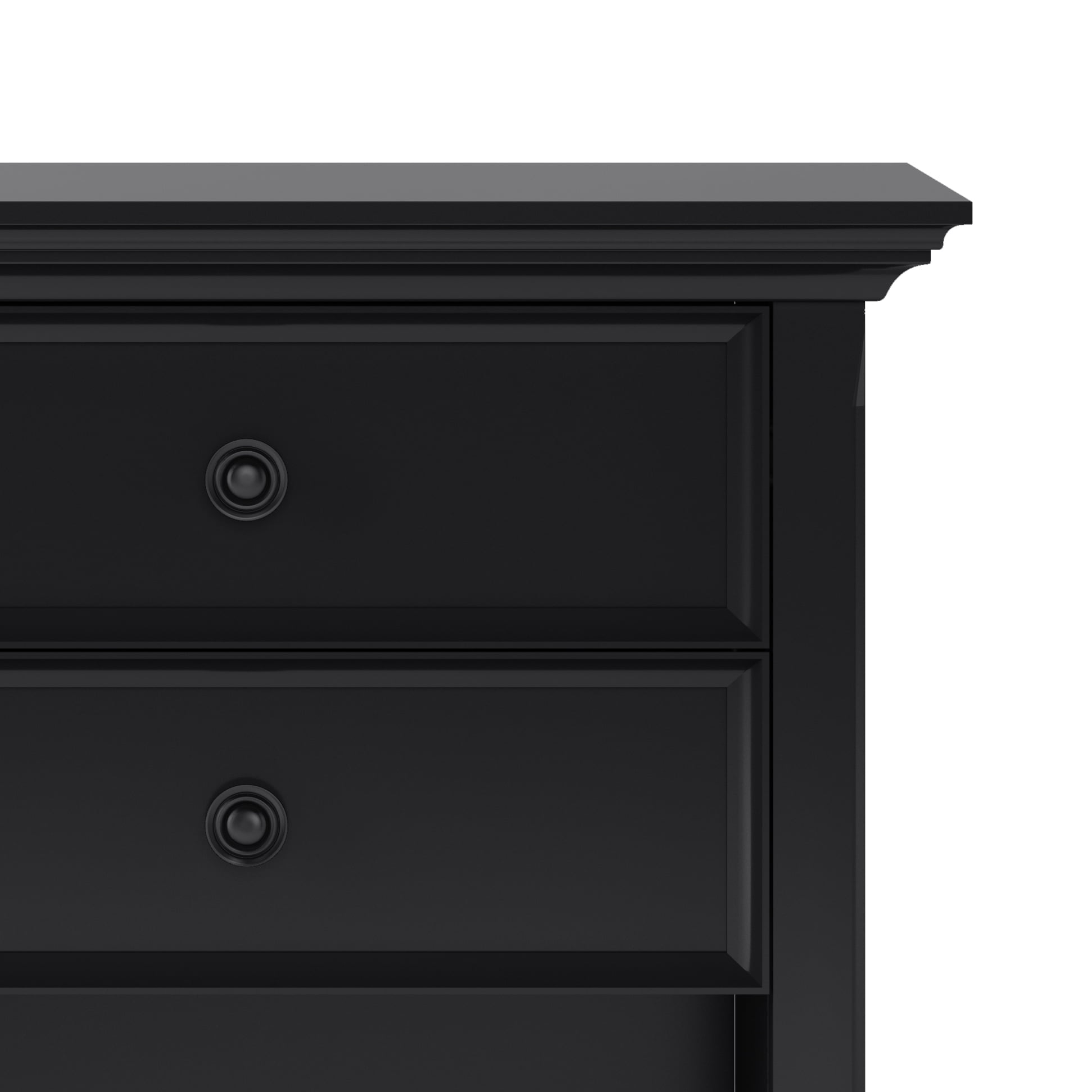 Amherst 24 inch Wide Solid Wood Transitional Bedside Table in Black