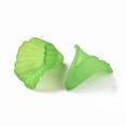 thumbnail image 3 of 100 pc Transparent Acrylic Bead Caps Trumpet Flower Beads Frosted Flower Dark Sea Green 18x18x17mm Hole: 1.5mm, 3 of 8