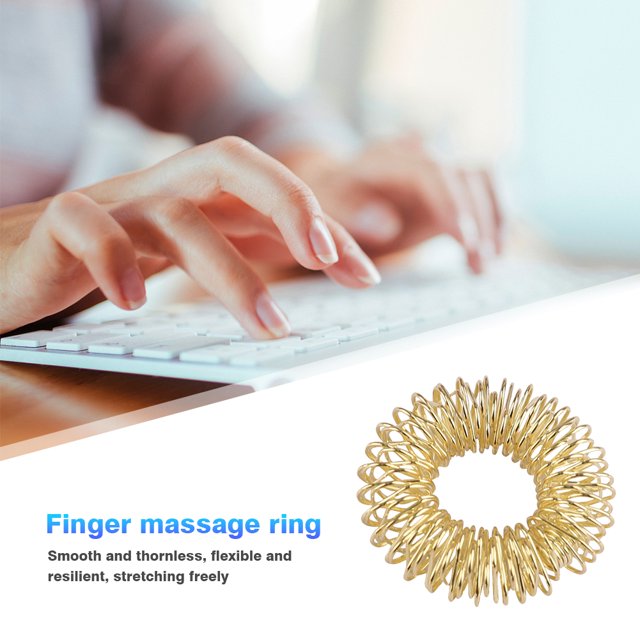 Anillo De Dedo Juguetes de dedo de descompresión de metal Mini elástico para el cuerpo de cuidado de la salud (Oro) Likrtyny Cuidado Belleza