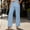 Light Blue women's high waisted trousers with pockets a1, variant on Usloyux Women's Straight Leg High Waisted Trousers with Pockets Solid Elegant Office Long Pants Casual Workwear Bottoms, Light Blue XL