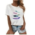 thumbnail image 2 of Dvkptbk Femmes Tops Summer Casual Mode Manches Courtes Col Rond Imprimé T-shirt Chemisier Tops, 2 of 4