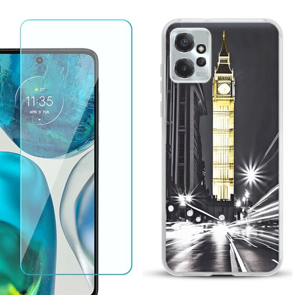 OneToughShield ® for Motorola Moto G Power 5G 2023 Shockproof Fashion Phone Case, with Tempered Glass Screen Protector - London Night