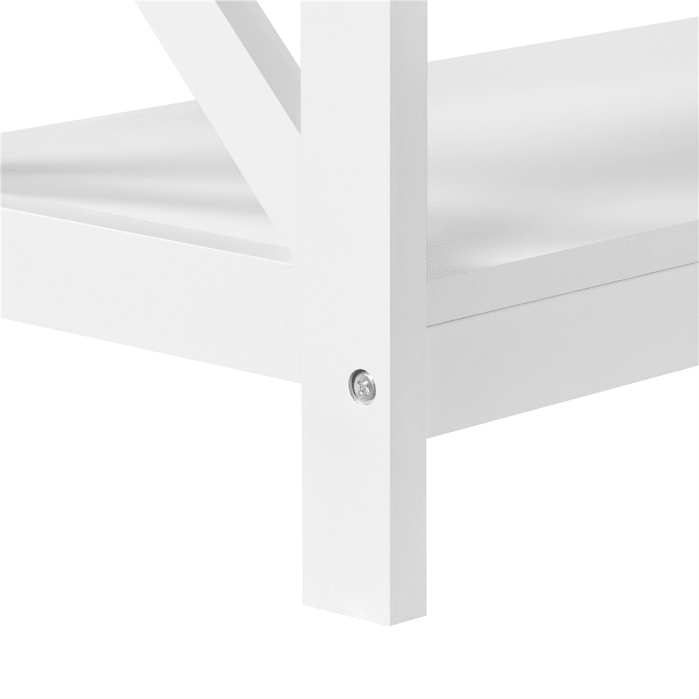FULLFURNIQUE 3-Tier Console Table Entryway Table with X-shape Reinforcement Structures for Living Room, White