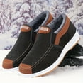 thumbnail image 5 of Men's Winter Snow Boots with Plush Lining & Ankle - Slip-On/Drop-Lock Closure, Ankle-High Traction Tread (PU Sole) for Ice & Snow - Casual Hiking, Outdoor Shoes - Warm Brown/Black Booties, 5 of 8