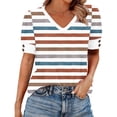 thumbnail image 2 of Mifsaly Cotton Shirts for Women V Neck Short Sleeve Summer Tops Floral Print Elegant Business Blouses Loose Casual Vacation Office Work Tshirts 2026 Trendy Outfits, 2 of 6